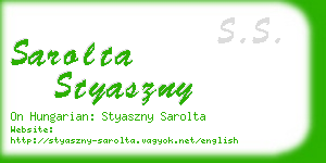 sarolta styaszny business card